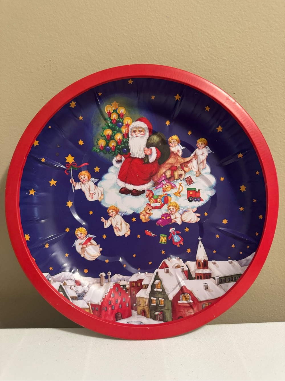Vintage Christmas Tin Decor Tray
